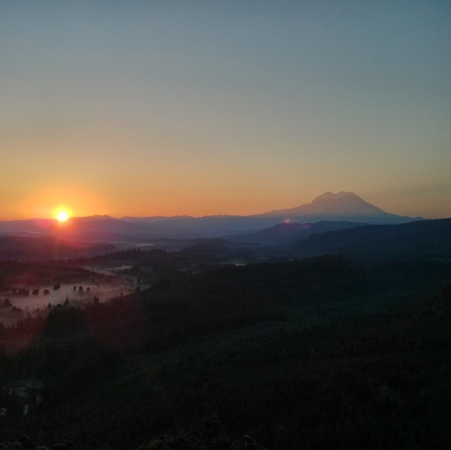 Sunrise View of Mt. Rainier from Fossil Rock